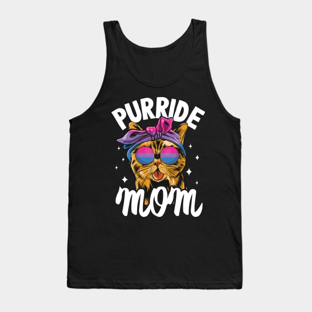 Purride Mom Cat Funny Bi Pride Tank Top by Kuehni